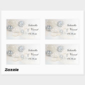 Faux White Pearl and Diamond Buttonnen Wedding Rechthoekige Sticker (Vel)
