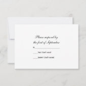 Faux White Pearl and Diamond Buttonnen Wedding RSVP Kaartje (Achterkant)