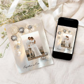 Faux White Pearl and Diamond Buttonnen Wedding Save The Date