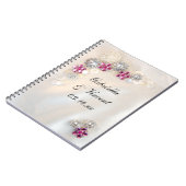 Faux White Pearl and Pink Diamond Buttonnen Weddin Notitieboek (Linkerzijde)