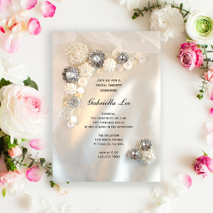 Faux White Pearl Diamond Button Vrijgezellenfeest Kaart