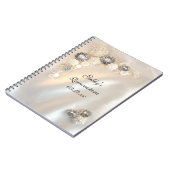 Faux White Pearl Diamond Buttonnen Quinceañera Notitieboek (Linkerzijde)
