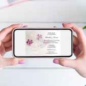 Faux White Pearls and Pink Diamond Buttonnen Weddi Kaart