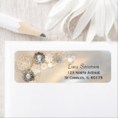 Faux White Pearls Diamond Buttonnen Retouradres Etiket (Insitu)