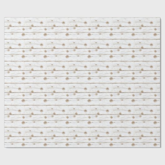 Faux White Wood Cadeaupapier (Vlak)