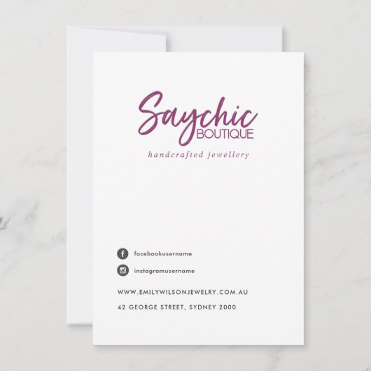 FAUX WHITLETHER CORPORATE BUSINESS LOGO BEDANKKAART (Achterkant)