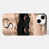 Faux wimpers zwart Roos gouden glitter Case-Mate iPhone Case (Achterkant (horizontaal))