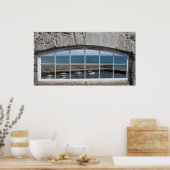 Faux Window Arch met Gevist Harbour Uitzicht Poster (Keuken)