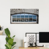 Faux Window Arch met Gevist Harbour Uitzicht Poster (Thuiskantoor)