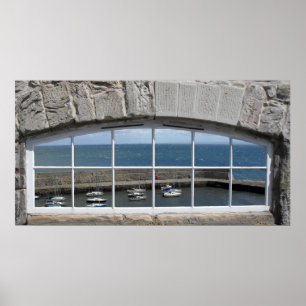 Faux Window Arch met Gevist Harbour Uitzicht Poster