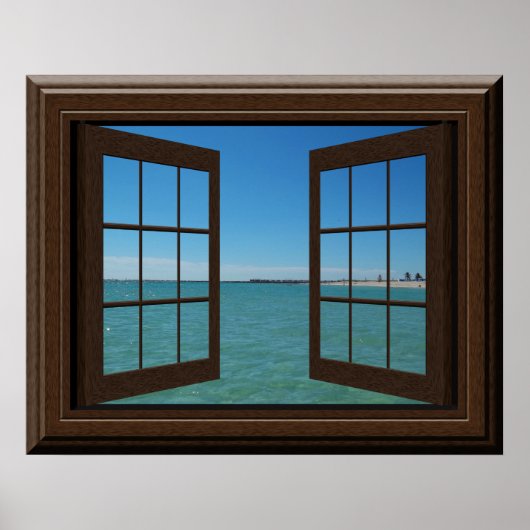 Faux Window Poster Aquamarine Ocean Scene Tranquil (Voorkant)