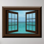 Faux Window Poster Aquamarine Ocean Scene Tranquil (Voorkant)