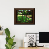 Faux Window Poster Peaceful Green Grass Ducks (Thuiskantoor)