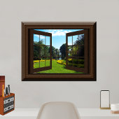 Faux Window Poster Peaceful Landscape Zen