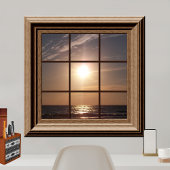 Faux Window Poster Peaceful Sunset Relaxing