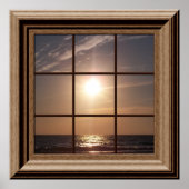 Faux Window Poster Peaceful Sunset Relaxing (Voorkant)