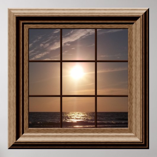Faux Window Poster Peaceful Sunset Relaxing (Voorkant)
