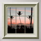 Faux Window Poster Tropical Sunset Relaxing (Voorkant)