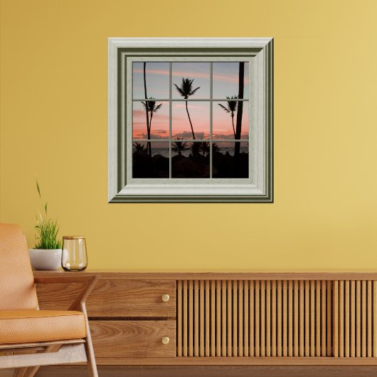 Faux Window Poster Tropical Sunset Relaxing (Woonkamer 2)