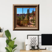 Faux Window Relaxing Uitzicht Bryce Canyon Utah Poster (Thuiskantoor)