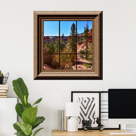 Faux Window Relaxing Uitzicht Bryce Canyon Utah Poster (Thuiskantoor)