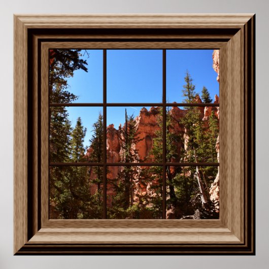 Faux Window Relaxing Uitzicht Bryce Canyon Utah Poster (Voorkant)