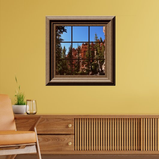 Faux Window Relaxing Uitzicht Bryce Canyon Utah Poster (Woonkamer 2)