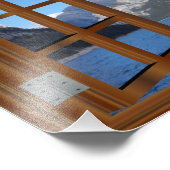 Faux Window Rocky Mountain Peaceful Lake Foto Afdruk (Hoek)