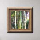 Faux Window Scene Bamboo Uitzicht Canvas Wall Art (Voorkant)