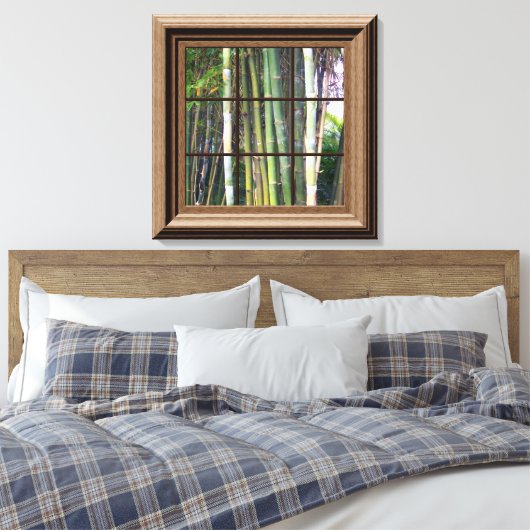Faux Window Scene Bamboo Uitzicht Canvas Wall Art (Insitu (Slaapkamer))