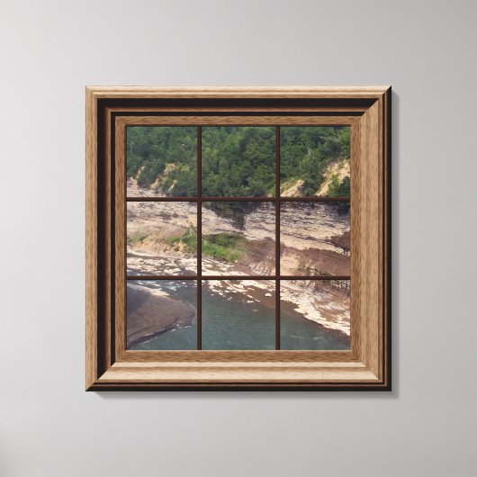 Faux Window Scene Genesee River Gorge Canvas (Voorkant)