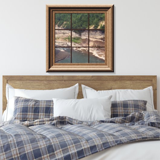 Faux Window Scene Genesee River Gorge Canvas (Insitu (Slaapkamer))