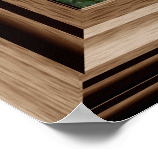 Faux Window Scene Lush Tropical Landscape Uitzicht Poster (Hoek)