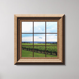 Faux Window Scene Peaceful Uitzicht Canvas Afdruk