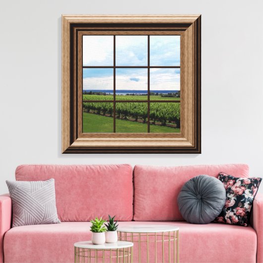 Faux Window Scene Peaceful Uitzicht Canvas Afdruk (Insitu (Woonkamer))