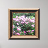 Faux Window Scene Roos Garden Canvas Wall Art (Voorkant)
