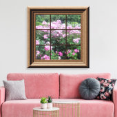 Faux Window Scene Roos Garden Canvas Wall Art (Insitu (Woonkamer))