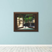 Faux Window Scene Watergrot Vreedzaam Ontspannen Canvas Afdruk (Insitu (Houten vloer))