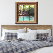 Faux Window Scene Zen Water Garden Peaceful Canvas Afdruk (Insitu (Slaapkamer))