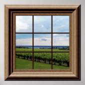 Faux Window Uitzicht Fake Vineyard Scene Tranquil Poster (Voorkant)
