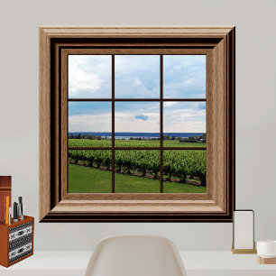 Faux Window Uitzicht Fake Vineyard Scene Tranquil Poster