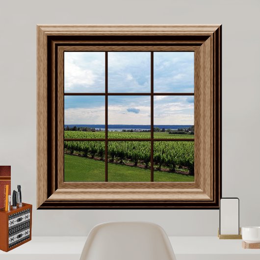 Faux Window Uitzicht Fake Vineyard Scene Tranquil Poster