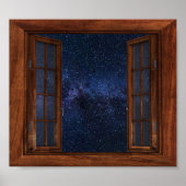 Faux Window Uitzicht Milky Way Space Stars Fantasy Poster (Voorkant)