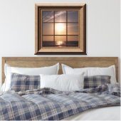 Faux Window Uitzicht Ocean Sunset Canvas Wall Art (Insitu (Slaapkamer))