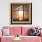 Faux Window Uitzicht Ocean Sunset Canvas Wall Art Afdruk (Insitu (Woonkamer))