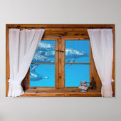 Faux Window Uitzicht onderwater Dolphins Ocean Fun Poster (Voorkant)