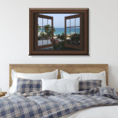 Faux Window Uitzicht Peaceful Ocean Scene Tropical Canvas Afdruk (Insitu (Slaapkamer))