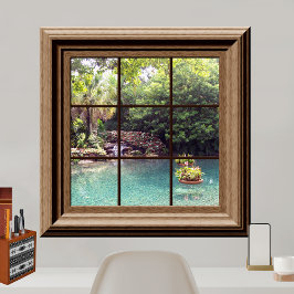 Faux Window Uitzicht Peaceful Water Garden Zen Poster
