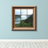 Faux Window Uitzicht Peaceful Waterfall Niagara He Canvas Afdruk (Insitu (Houten vloer))