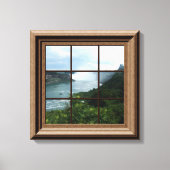 Faux Window Uitzicht Peaceful Waterfall Niagara He Canvas Afdruk (Voorkant)